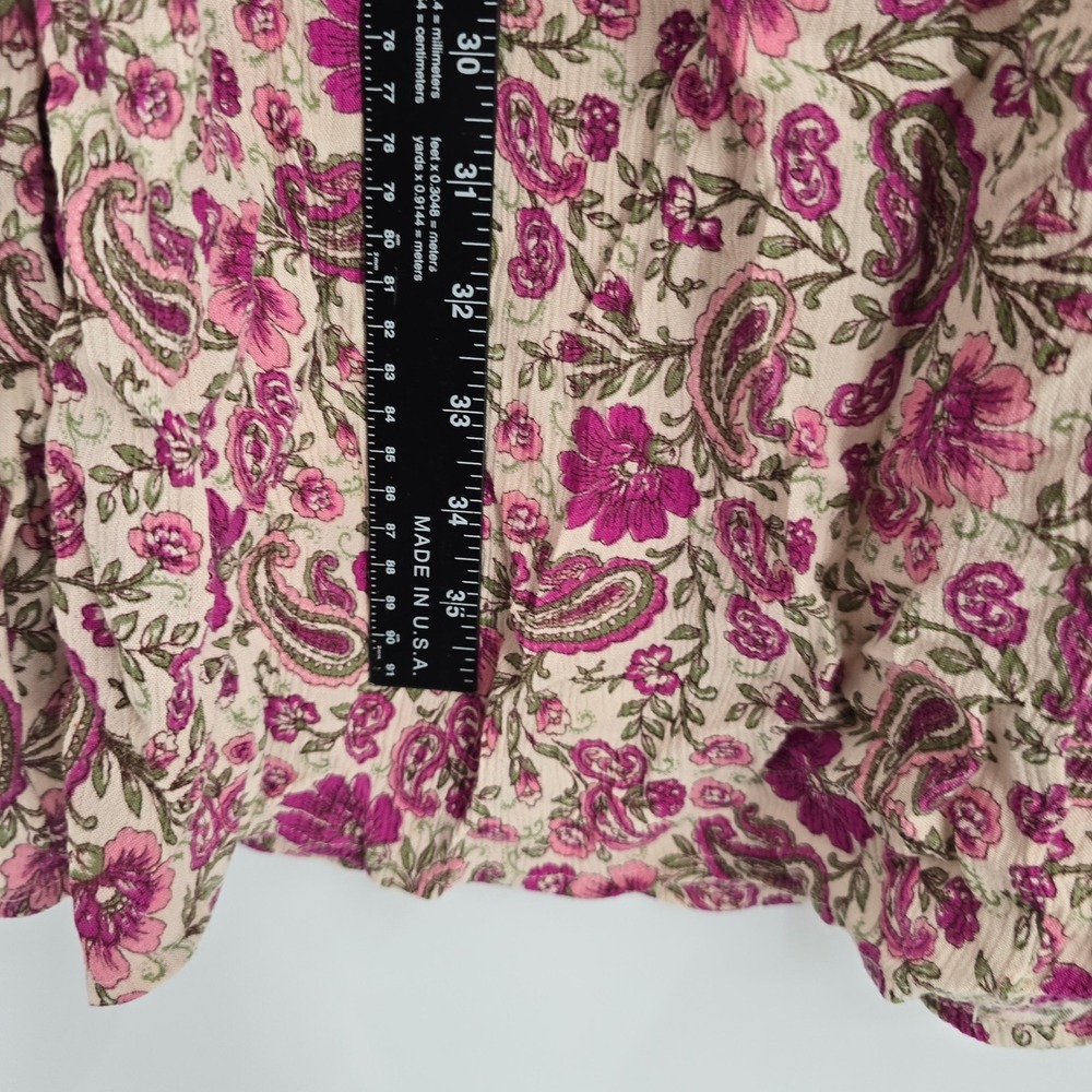 Patrons of Peace Womens Purple Floral Paisley Elastic Waist Side Slit Maxi Skirt - Picture 7 of 8